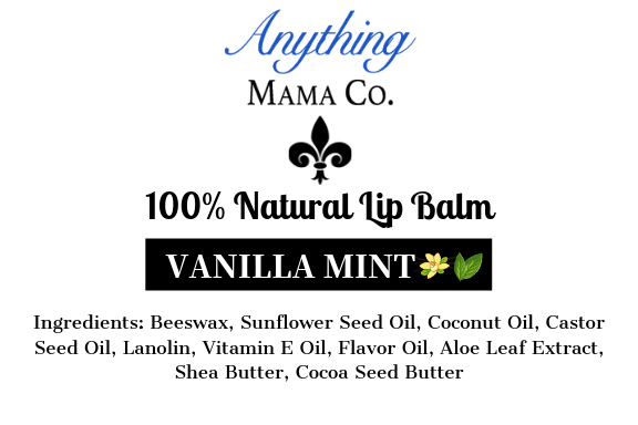 100% Natural Lip Balm Vanilla Mint - Anything Mama Co.
