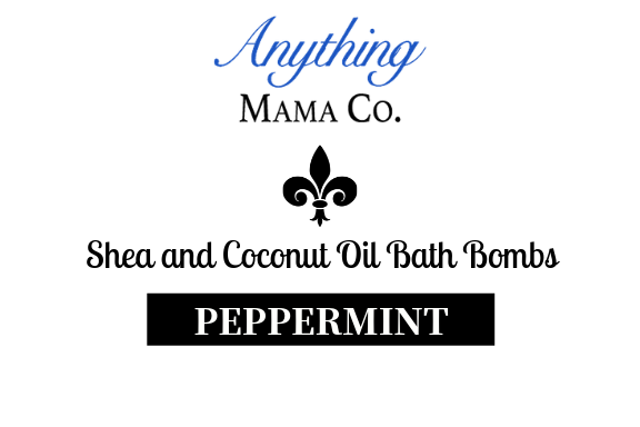 5oz. Peppermint Shea & Coconut Oil Bath Bomb (each) - Anything Mama Co.