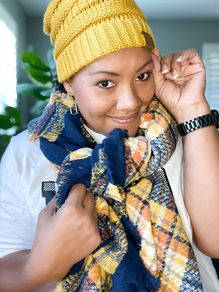 Varsity Blues Beanie and Scarf Set - Anything Mama Co.