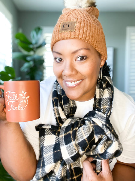 Carmel Macchiato Beanie and Scarf Set - Anything Mama Co.