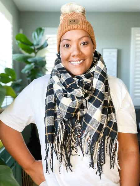 Carmel Macchiato Beanie and Scarf Set - Anything Mama Co.