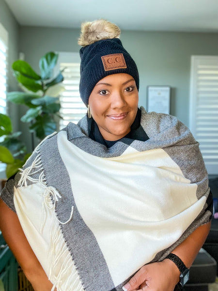 Meredith Black Check Scarf Set - Anything Mama Co.