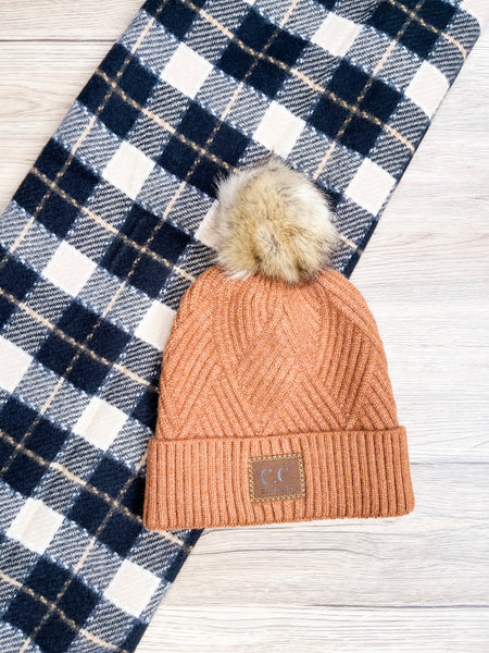 Carmel Macchiato Beanie and Scarf Set - Anything Mama Co.