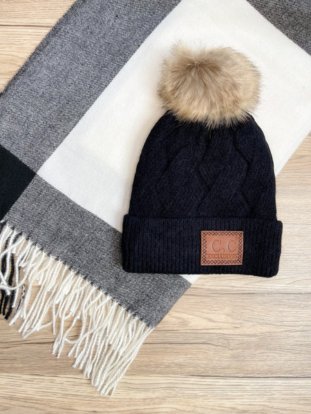 Meredith Black Check Scarf Set - Anything Mama Co.