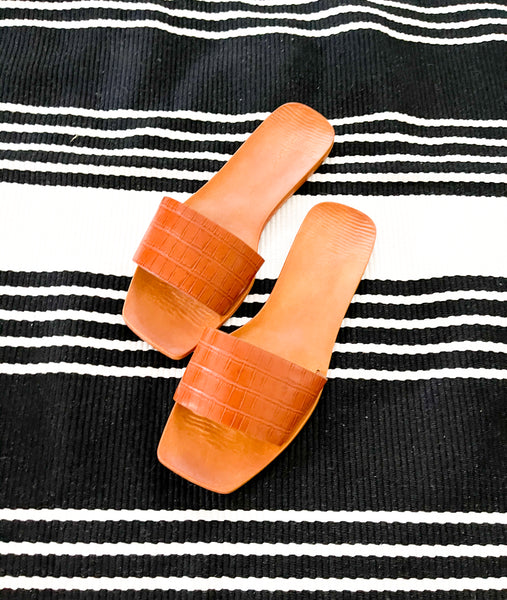 Caroline Croc Slide (Tan) - Anything Mama Co.