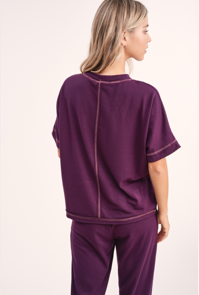 Jalen Cozy Lounge Set Eggplant - Anything Mama Co.