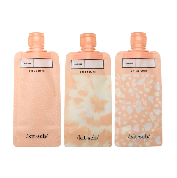Refillable Travel Pouches 3pc Set - Blush - Anything Mama Co.