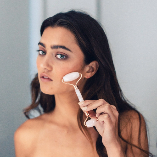 Rose Quartz Crystal Facial Roller - Anything Mama Co.