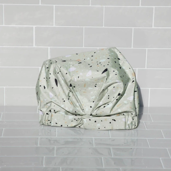 Luxe Shower Cap - Sage Terrazzo